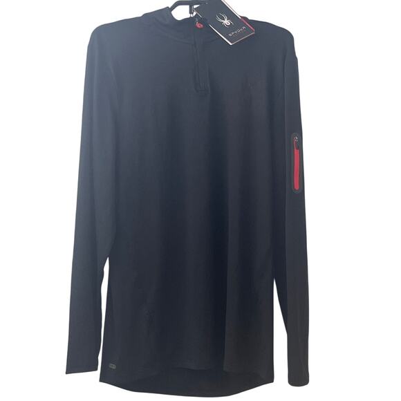 SPYDER Active Pro Web Long Sleeve Top Shirt Stretch Breathable Black - L - NEW - Picture 1 of 16